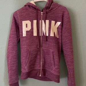 PINK Maroon Sherpa Hoodie